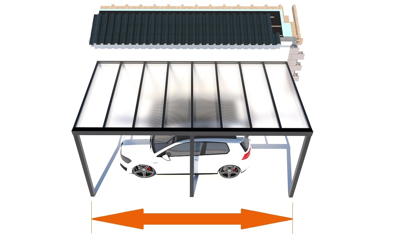 Schrägdachcarport Breite