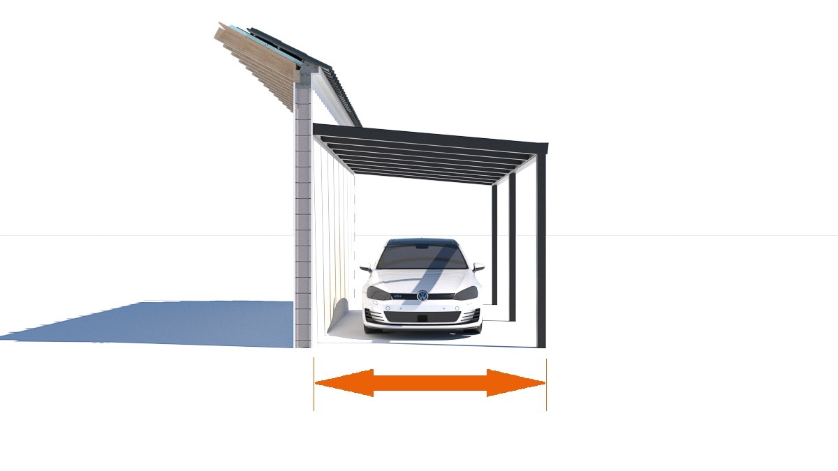 Schrägdachcarport Tiefe